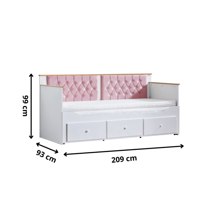 Hanah Home Alacati Cama nido Blanco y rosa Hanah Home Alacati Cama nido Blanco y rosa